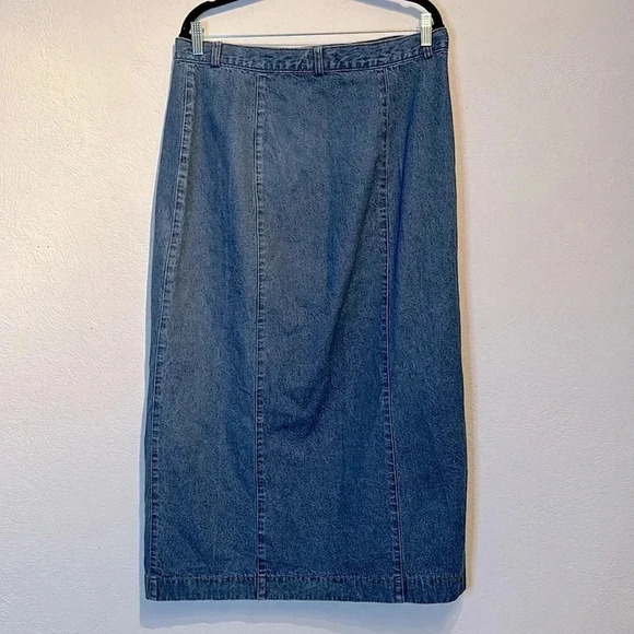 Vintage Van Heusen Women’s Long Denim Blue Skirt Size 16 - Picture 5 of 10